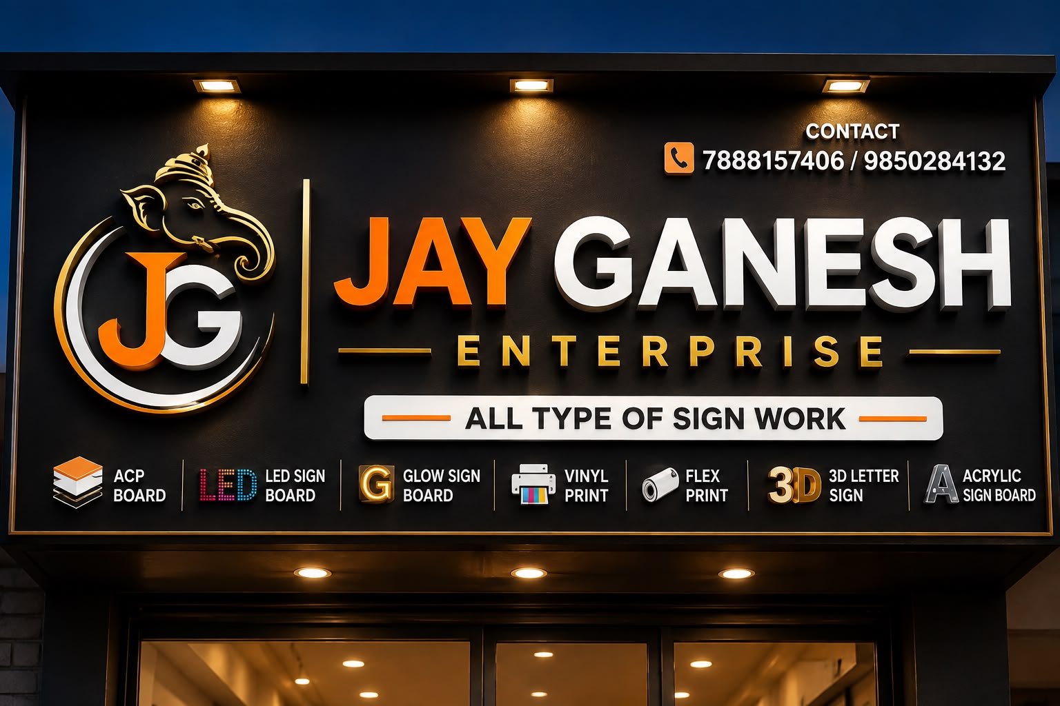 Jay Ganesh Enterprise Premium Illuminated Signboard